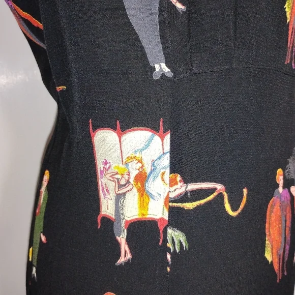 VINTAGE DOROTHY SCHOELEN RAYON CREPE MAXI DRESS - Picture 10 of 10